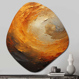 Gold Orange Desert Mirage Spiral I - Asymmetric Metal Wall Art