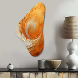 Gold Orange Desert Mirage Spiral II - Asymmetric Metal Wall Art