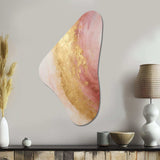 Gold Pink Desert Mirage Spiral I - Asymmetric Metal Wall Art