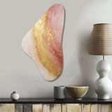 Gold Pink Desert Mirage Spiral I - Asymmetric Metal Wall Art