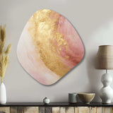 Gold Pink Desert Mirage Spiral I - Asymmetric Metal Wall Art