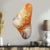 Golden Orange Surge - Asymmetric Metal Wall Art