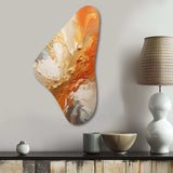 Golden Orange Surge - Asymmetric Metal Wall Art