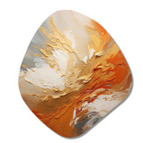 Golden Orange Surge - Asymmetric Metal Wall Art