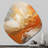 Golden Orange Surge - Asymmetric Metal Wall Art