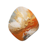 Golden Orange Surge - Asymmetric Metal Wall Art