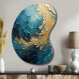 Gold Teal Ocean Spiral I - Asymmetric Metal Wall Art