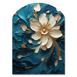 Majestic Motion Teal Spiral II - Asymmetric Metal Wall Art