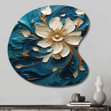 Majestic Motion Teal Spiral II - Asymmetric Metal Wall Art