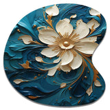 Majestic Motion Teal Spiral II - Asymmetric Metal Wall Art