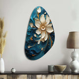 Majestic Motion Teal Spiral II - Asymmetric Metal Wall Art