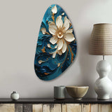 Majestic Motion Teal Spiral II - Asymmetric Metal Wall Art