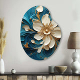 Majestic Motion Teal Spiral II - Asymmetric Metal Wall Art