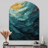 Teal Majestic Motion - Asymmetric Metal Wall Art