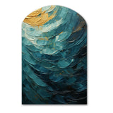 Teal Majestic Motion - Asymmetric Metal Wall Art