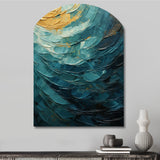 Teal Majestic Motion - Asymmetric Metal Wall Art