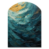 Teal Majestic Motion - Asymmetric Metal Wall Art