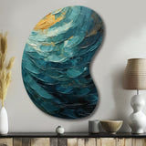 Teal Majestic Motion - Asymmetric Metal Wall Art