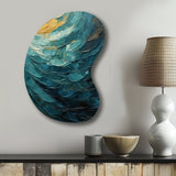 Teal Majestic Motion - Asymmetric Metal Wall Art