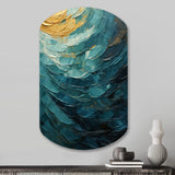 Teal Majestic Motion - Asymmetric Metal Wall Art