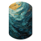 Teal Majestic Motion - Asymmetric Metal Wall Art