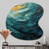 Teal Majestic Motion - Asymmetric Metal Wall Art