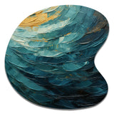 Teal Majestic Motion - Asymmetric Metal Wall Art