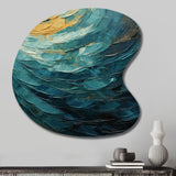 Teal Majestic Motion - Asymmetric Metal Wall Art