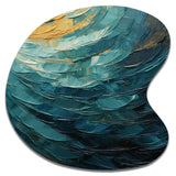 Teal Majestic Motion - Asymmetric Metal Wall Art