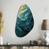 Teal Majestic Motion - Asymmetric Metal Wall Art