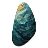 Teal Majestic Motion - Asymmetric Metal Wall Art