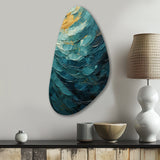 Teal Majestic Motion - Asymmetric Metal Wall Art