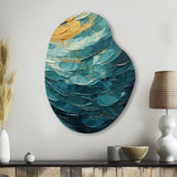 Teal Majestic Motion - Asymmetric Metal Wall Art