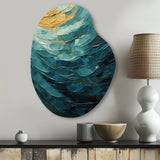 Teal Majestic Motion - Asymmetric Metal Wall Art