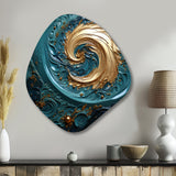 Teal Majestic Motion I - Asymmetric Metal Wall Art