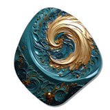 Teal Majestic Motion I - Asymmetric Metal Wall Art