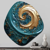 Teal Majestic Motion I - Asymmetric Metal Wall Art