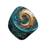 Teal Majestic Motion I - Asymmetric Metal Wall Art