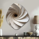 White Minimalism Spiral Poteries - Asymmetric Metal Wall Art