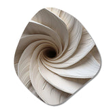 White Minimalism Spiral Poteries - Asymmetric Metal Wall Art