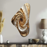 Beige Minimalism Spiral Poteries I - Asymmetric Metal Wall Art