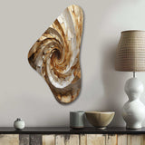 Beige Minimalism Spiral Poteries I - Asymmetric Metal Wall Art