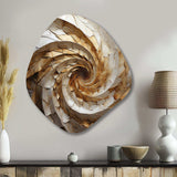 Beige Minimalism Spiral Poteries I - Asymmetric Metal Wall Art