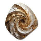 Beige Minimalism Spiral Poteries I - Asymmetric Metal Wall Art