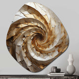 Beige Minimalism Spiral Poteries I - Asymmetric Metal Wall Art