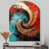 Red Blue Majestic Motion Spiral III - Asymmetric Metal Wall Art