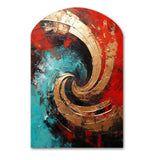 Red Blue Majestic Motion Spiral III - Asymmetric Metal Wall Art