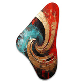 Red Blue Majestic Motion Spiral III - Asymmetric Metal Wall Art