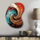 Red Blue Majestic Motion Spiral III - Asymmetric Metal Wall Art