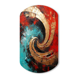 Red Blue Majestic Motion Spiral III - Asymmetric Metal Wall Art